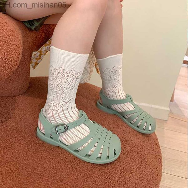 

sandals baby gladiator sandals casual breathable hollow caligae pvc summer children's shoes beach children's sandals z230711, Black;red