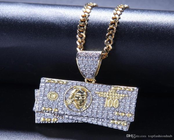 

hiphop men039s jewelry microinlaid zircon by doublecolor electroplating dollar pendant street jewelry9920162, Silver