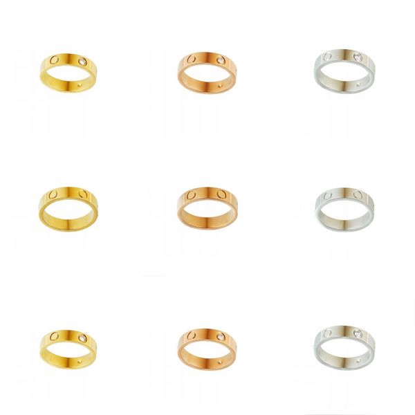 

titanium steel designer ring bague silver gold love rings men and women rose gold jewelry for lovers couple rings 4mm 5mm 6mm gift wedding l