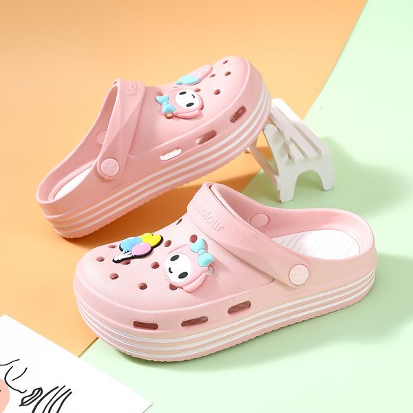 

sandals fashion pink summer hole sandals women's beach shoes platform flat bottom women's clothing size 30-40 comfortable and cute, Black