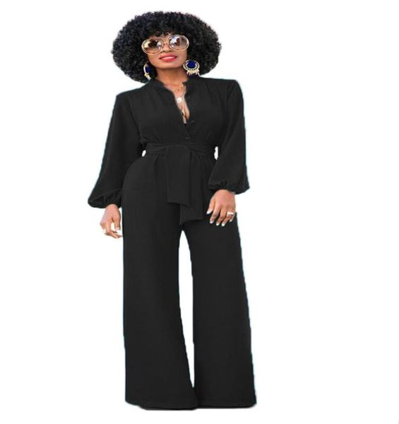 

aletterhin jumpsuits for women 2018 autumn winter long sleeve solid rompers elecasual long pants wide leg jumpsuits4517524, Black;white