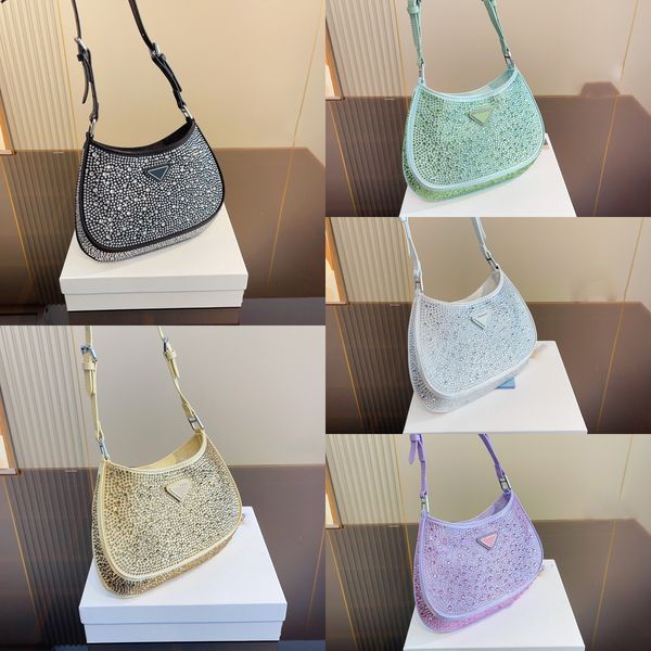 

cleo crystal shoulder bag designer bags women satin totes rhinestone bag handbags