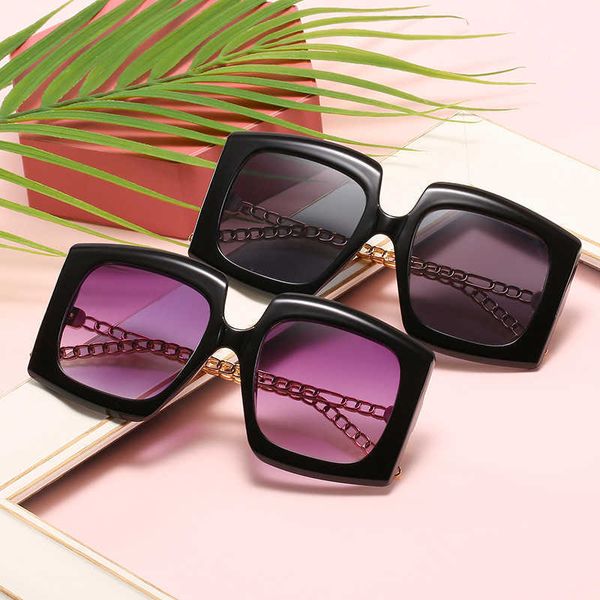 

designer sunglasses fashion luxury brand 2023 new g square women's chain leg men's net red same box uv resistant, White;black