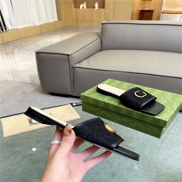 

casual shoes fashion slippers ggity brand designers sandals women slide summer luxury sandal leisure flip flop c012, Black
