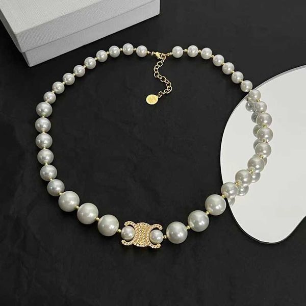 

ce arc de triomphe shijia pearl necklace for women's light luxury small to medium design advanced and fashionable gradient neck interlo, Silver