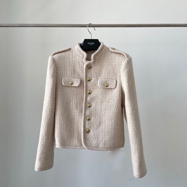 

european fashion brand customized retro woven handmade ribbon wrapped gold buckle jacket, Black;brown