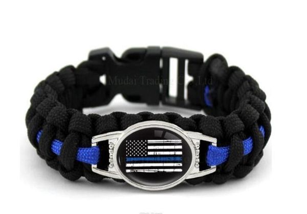 

find similar black blue thin blue line american flag back the blue police paracord survival outdoor camping bracelet for women m6953689, Golden;silver