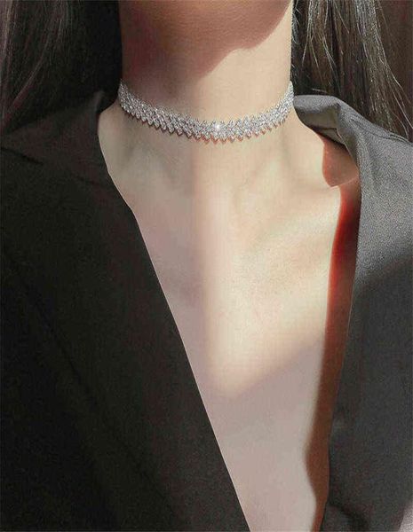 

pendant necklaes strands fyuan fashion full rhinestone choker necklaces for women geometric crystal weddings jewelry party gifts 22674401, Silver
