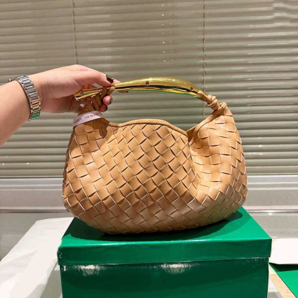 

b v metal handle woven luxurys handbags classic totes women designer bag leather cross body tote bag lady vintage high-capacity shopping bag