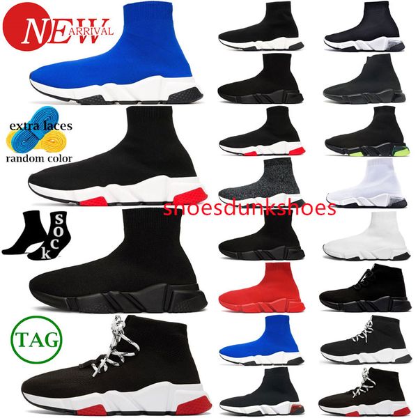 

designers speeds 2.0 v2 casual shoes platform sneaker men women tripler paris socks boots black white blue light ruby graffiti vintage brand