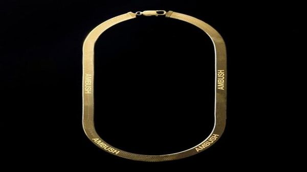 

statement ambush young herringbone necklace joint letter pendant hip hop jewelry cool handsome men women bijoux party gifts8468993, Golden;silver