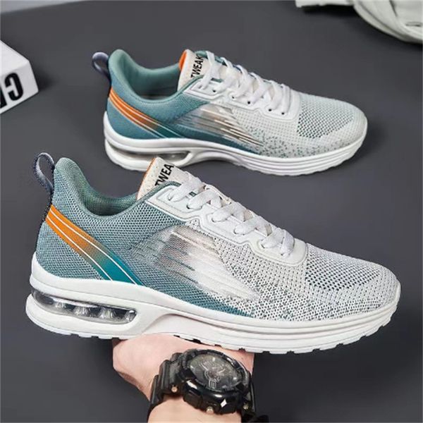

2023 men's spring new breathable mesh shoes fly woven mesh air cushion shoes running men's joker casual sports shoes, Black