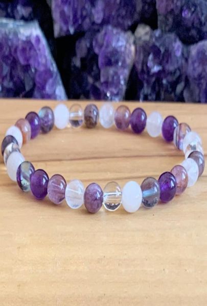 

mg1248 6 mm gemstone crown chakra wrist mala womens sahasrara jewelry stress relief energy yoga bracelet5808914, Black