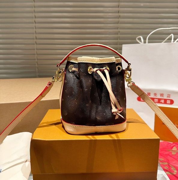 

nano bag designer bucket bag shoulder bag woman handbag small crossbody bag leather bag messenger bag fashion bag classic old flower drawstr