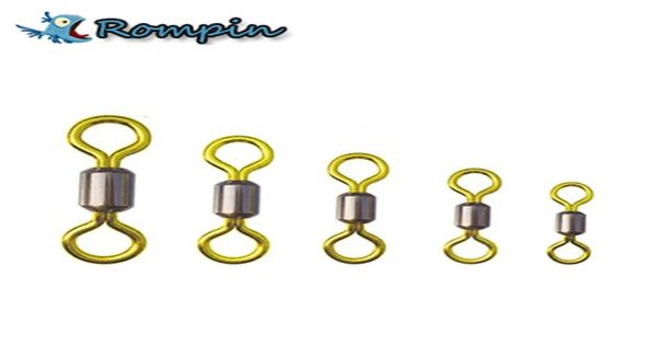 

rompin 50pcslot double color fishing rolling swivel brass fishing tackle accessories size 2 4 6 8 10 124476975