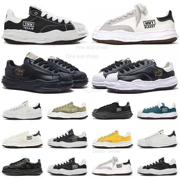 

mmy blakey maison mihara yasuhiro designer casual shoes leather canvas low platform sneakers triple black white yellow green