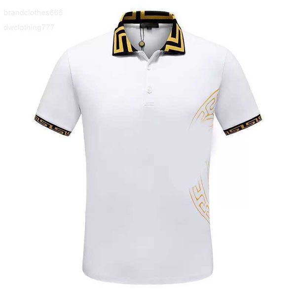 

fashion designer mens polos shirt t-shirt summer casual embroidered medusa pattern cotton sreetbusiness black and white collar shirts m-3xl, White;black