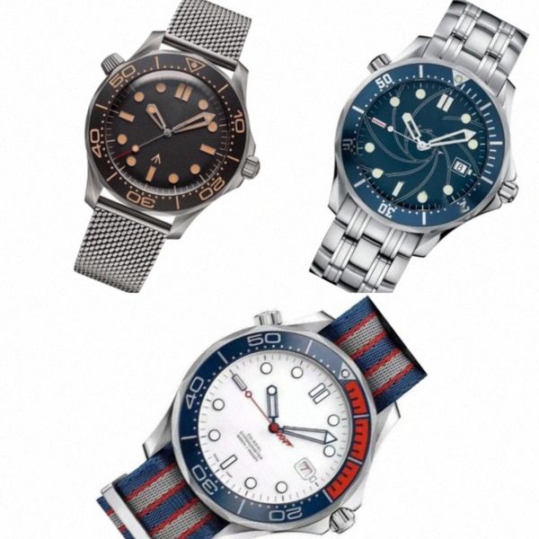 

men's diver 300m james bond 007 nttd watch mens 42mm no time to die nato wristwatches stainless steel montre de luxea2sz#, Slivery;brown
