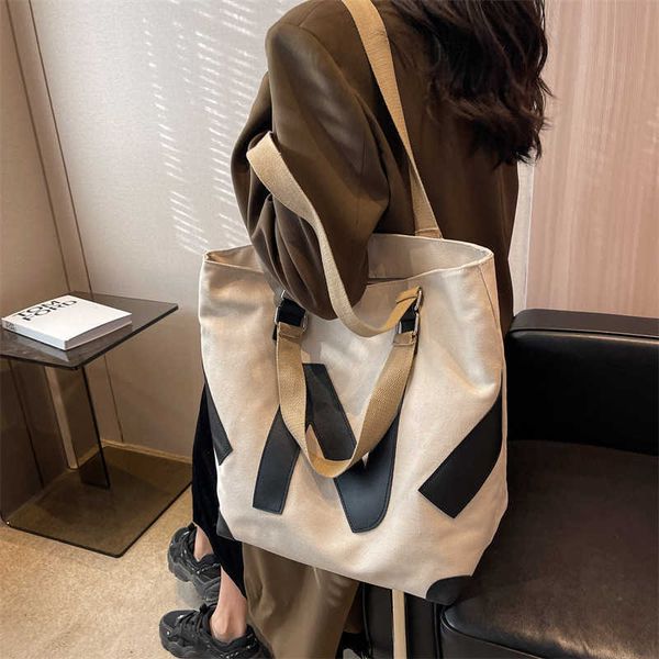 

large capacity canvas bag for women new female college student classroom bag version casual shoulder bag for small market tote bag