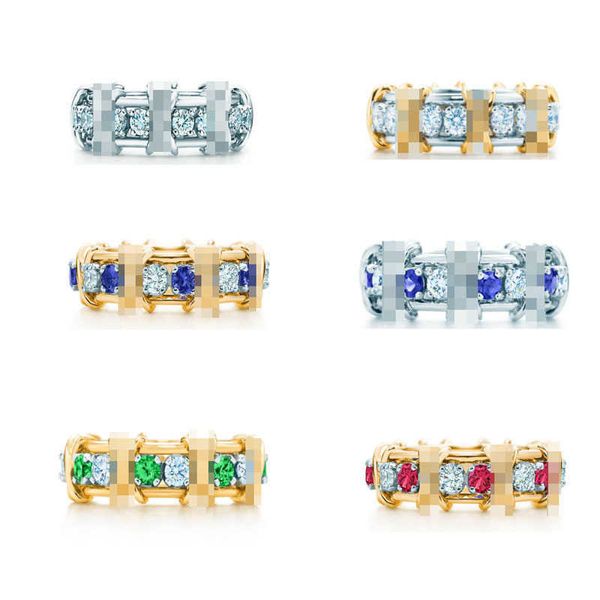 

designer new new light luxury tiffay 925 sterling silver cross zircon ring popular tiffay color