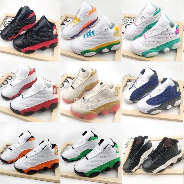 

jumpman 13 kids designer casual shoes children 13s basketball shoes obsidian del sol reverse toddlers sports sneakers bred hyper royal starf, Black