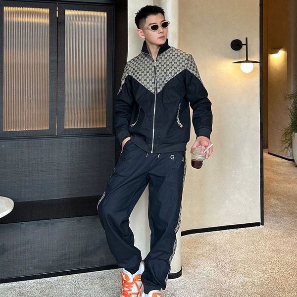 

and high version patchwork casual home comfortable pants, Black