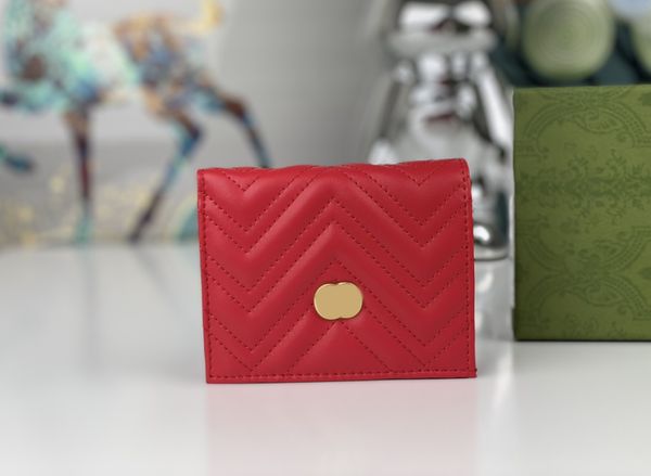 

luxury designer wallets women marmont coin purses fashion ophidia card holder g466d high-quality golden metal letter zig zag clutch ladies j, Red;black
