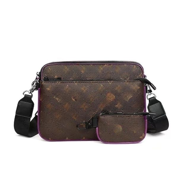 

2023 fashion all-in-one men's multi-functional classic spray pu 3-in-1 shoulder bag