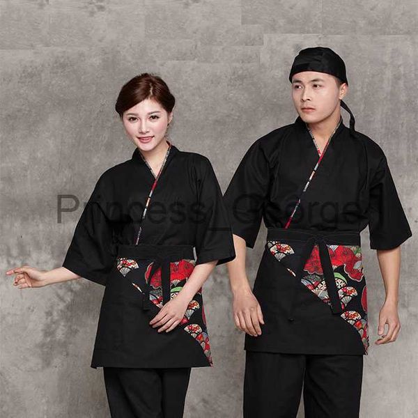 

others apparel japan style chef uniform japanese chef service kimono working wear restaurant work clothes tooling uniform japan chef jackets, Black;white