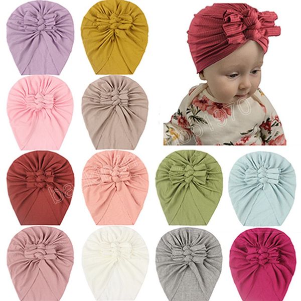 

solid color striped handmade bowknot toddler hats fashion baby girls bows caps kids accessories clothing decoration, Yellow