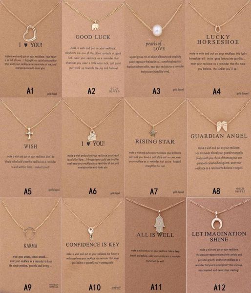 

new arrival dogeared necklace with gift card elephant pearl love wings cross key zodiac sign compass lotus pendant for women fashi8180497, Silver
