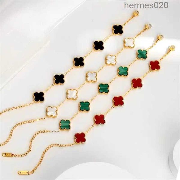 

designer jewelry women van clover bracelet fashion mens bracelet vintage bracelets clover leaf necklace luxury design wedding jewelry chirst, Red;brown