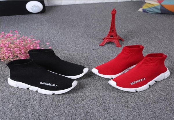 

spring 2019 new kids039shoes korean edition children039s wool knitted socks shoes boys and girls elastic sports leisure shoe3027810, Black;red