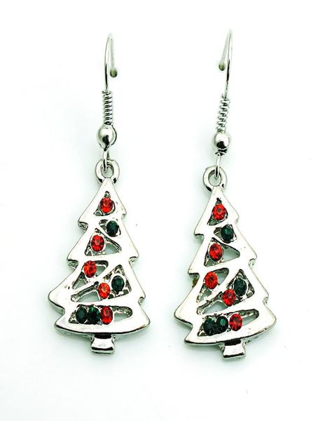 

fashion charms earrings silver plated dangle rhinestone christmas tree earrings for women christmas decoration gifts jewelry9349238, Golden