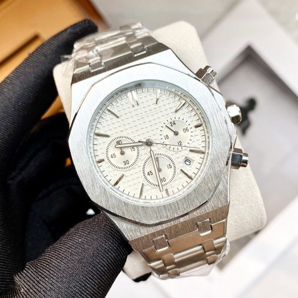 

mens watch quartz movement designer watches 45mm sapphire business wristwatch all dials working waterproof wristwatches montre de luxe, Slivery;brown