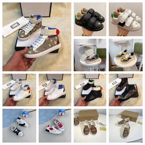 

fashion kids designer shoes basketball sneakers infant classic kids shoe luxury high toddler breathable patchwork outdoor sport sneakers, Black