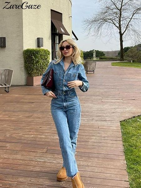 

women's jumpsuits rompers women's denim jumpsuit women's jeans long sleeve elegant jumpsuit y2k street clothes summer lapel j, Black;white