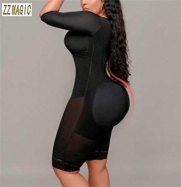 

fajas colombianas full body support arm compression with built in bra half sleeve mid leg bbl post op surgery supplies skims 220303555774, Black;white