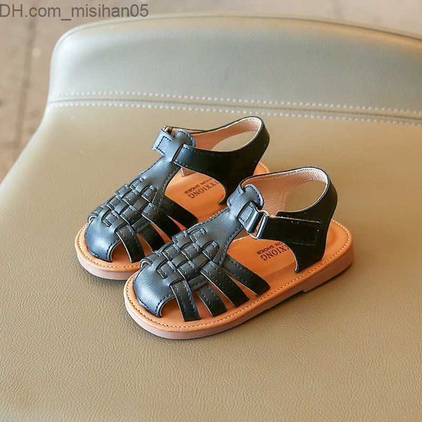 

sandals 2023 new sonkpuel wears solid girls' sandals closed toe sandals z230711, Black;red