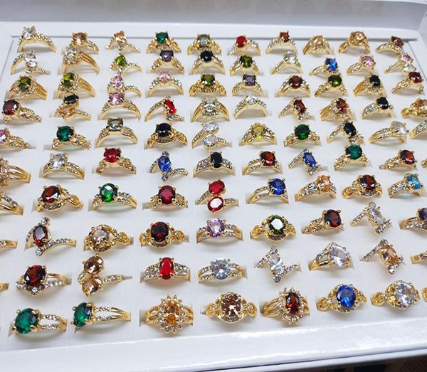 

european and american simple mixed color zircon crystal ring for women gift ring accessories1589417, Silver