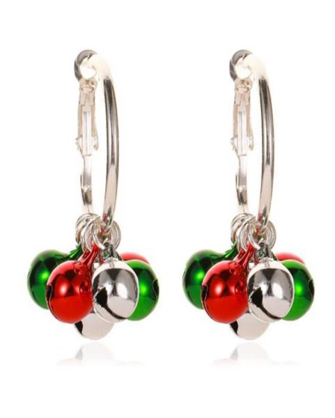 

christmas jingle bell earrings hoop jewelry stud earring huggie hook earring xmas party for women gift bijoux accessories3236826, Golden;silver
