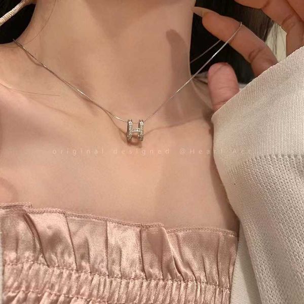 

summer necklace 2023 new women's light luxury niche collarbone insertal aura high-end sweater chain accessories for women, Silver