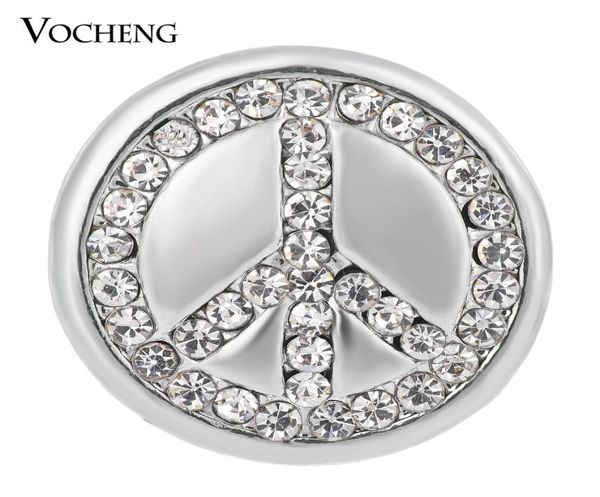 

vocheng noosa ginger snaps studded bling crystal peace sign 18mm button jewelry vn13389716425