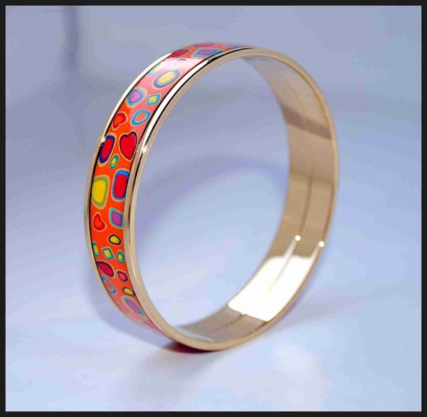 

luxury brand designer bracelet her max colorful stones series 18k goldplated enamel bangle bracelet for woman bracelets bangles width 15mm f, Black