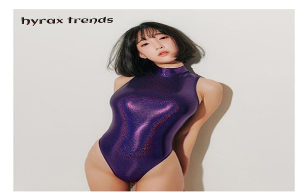

drozeno satin glossy body suit high cut one piece swimwear women glitter bodysuit shiny bathing suits female swimsui leohex t9183145, White;black