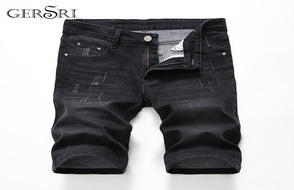 

gersri men039s denim shorts jeans good quality summer jeans men cotton solid straight short male casual new brand4955856, Blue