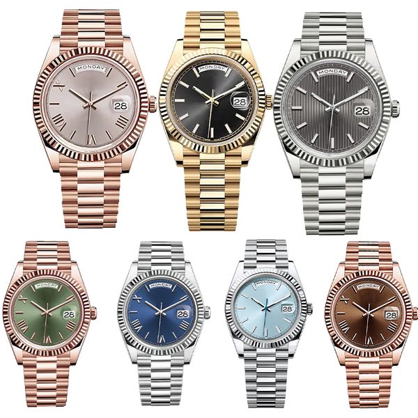 

designer watch mens watches man watch day date automatic wristwatch 40mm 2813 auto movement sapphire glass stainless steel presidential stra, Slivery;golden