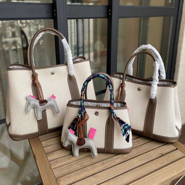 

garden party bags designer 2023 new canvas bag contrast tote shopping fashion one shoulder portable high capacity6t46