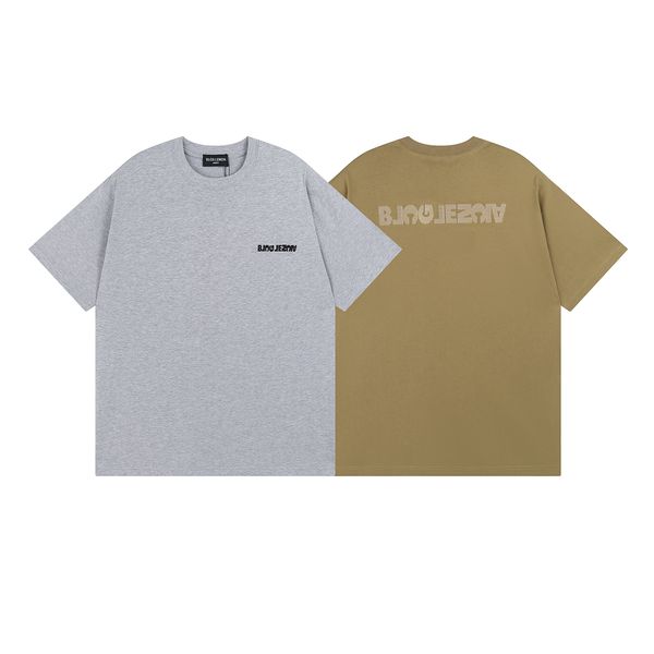 

blcg lencia 2023 summer new 250g 100% cotton fabric t-shirt men print color drop sleeve loose tshirts oversize 2023202, White;black