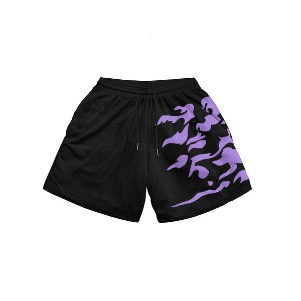 

mens shorts anime summer gym men fashion mesh breathable male casual comfortable fitness bodybuilding running 230710, White;black